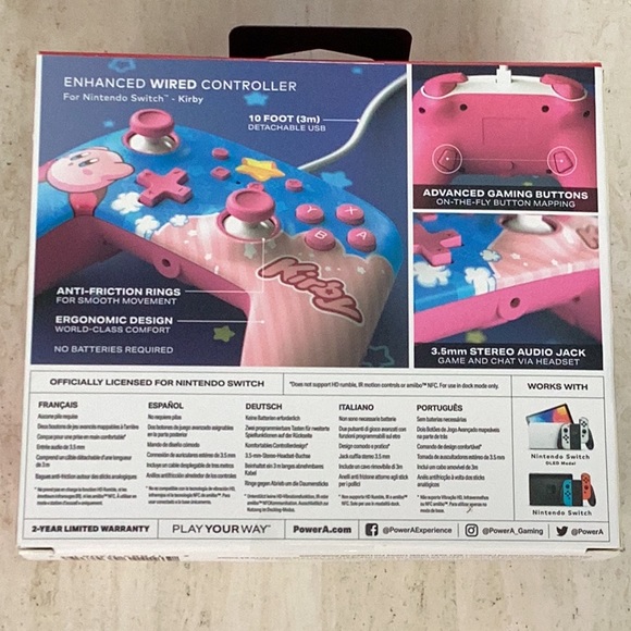 Nintendo Switch System Console Handheld & Kirby Game & Controller Grip Original - Picture 13 of 16